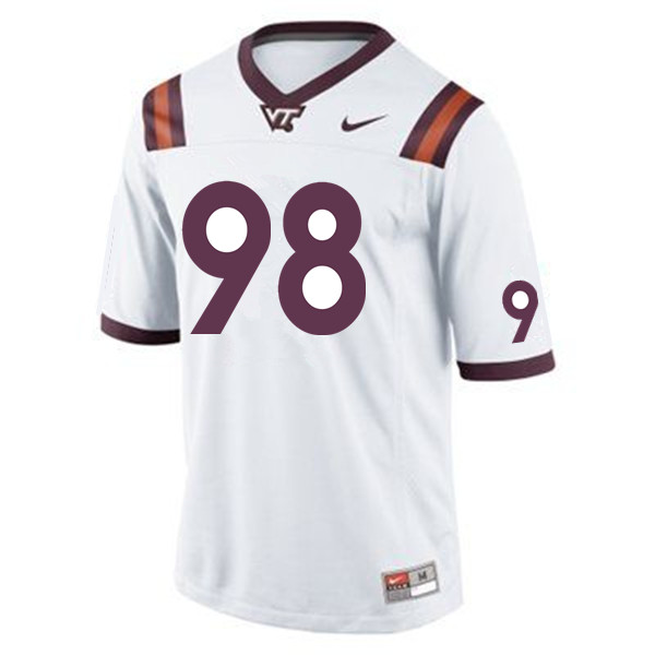 Men #98 Caleb Quick Virginia Tech Hokies College Football Jerseys Sale-White